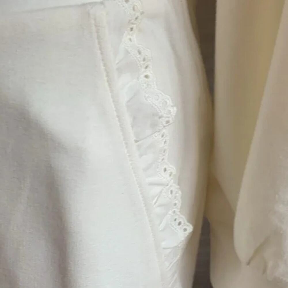 J.Crew Relaxed Jogger Pants Eyelet Trim Pull On Plus Size 3X Cream Ivory